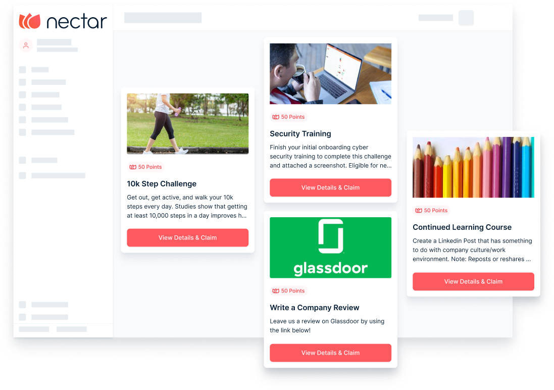 Screenshot of the product showing custom challenges.
