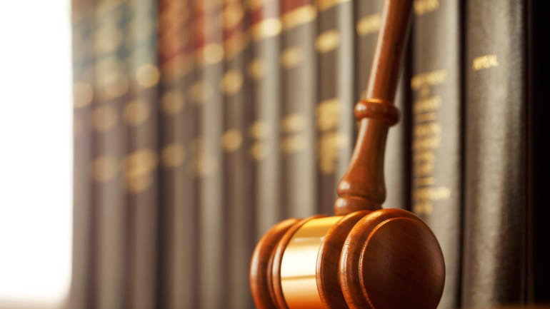 gavel and law books