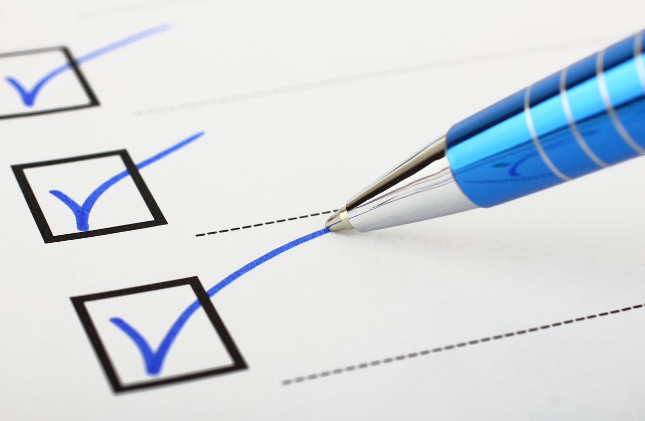 Checklist and pen