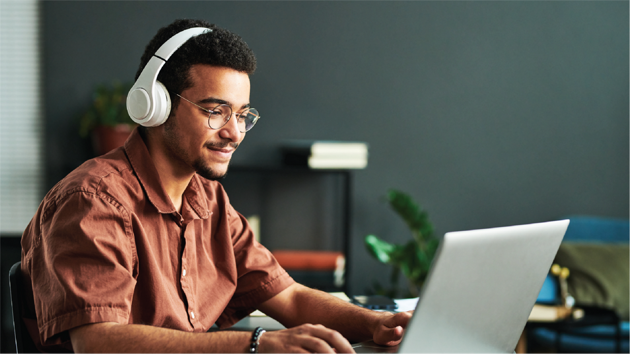 Employee on a virtual meeting.