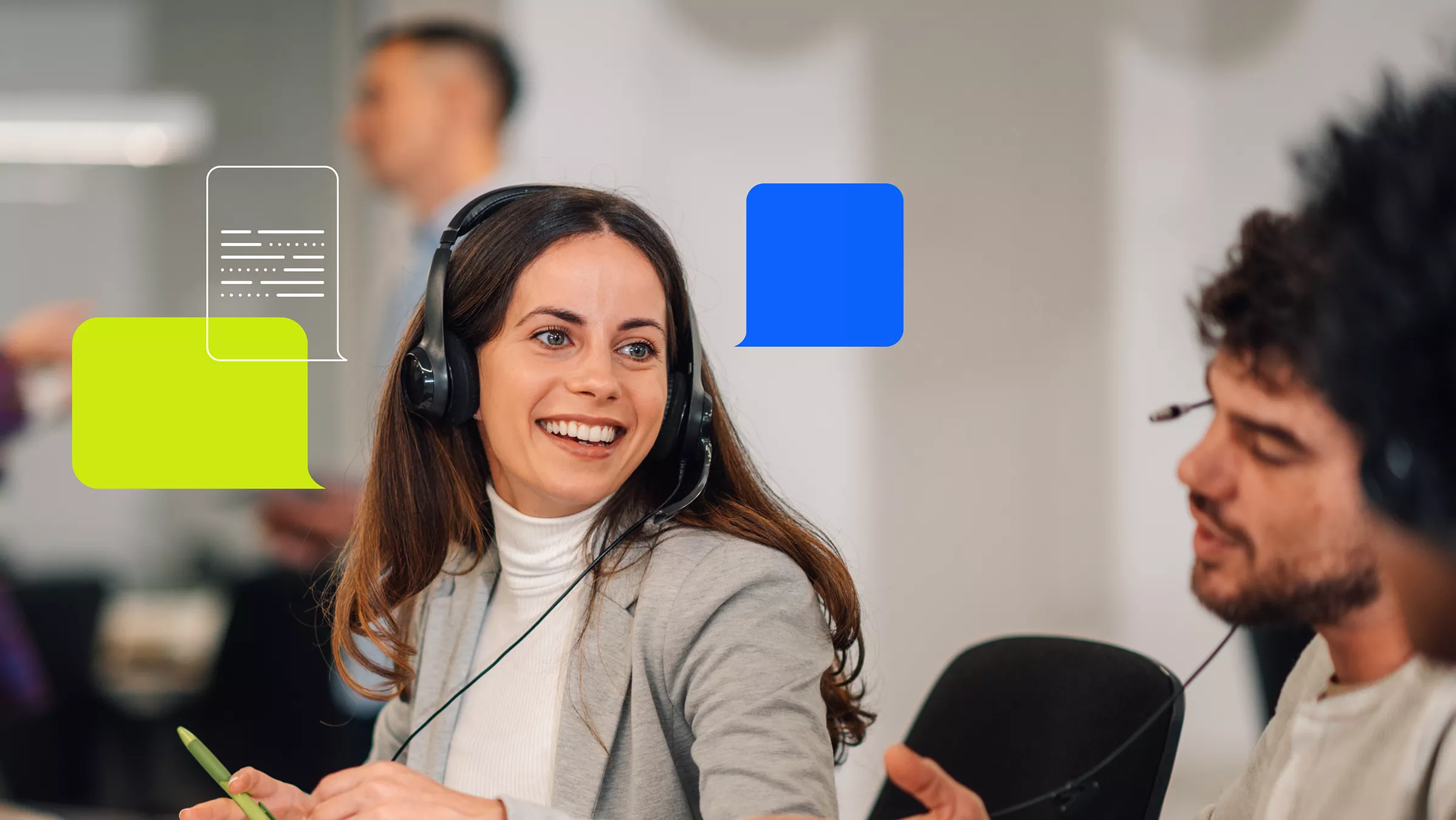 Customer support team in modern office