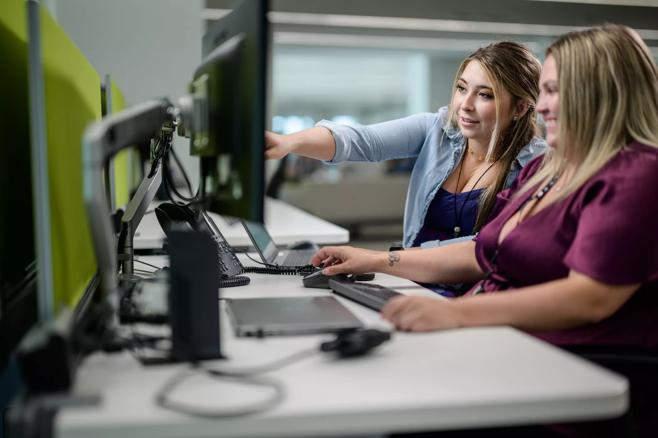 Office collaboration with computer workstations