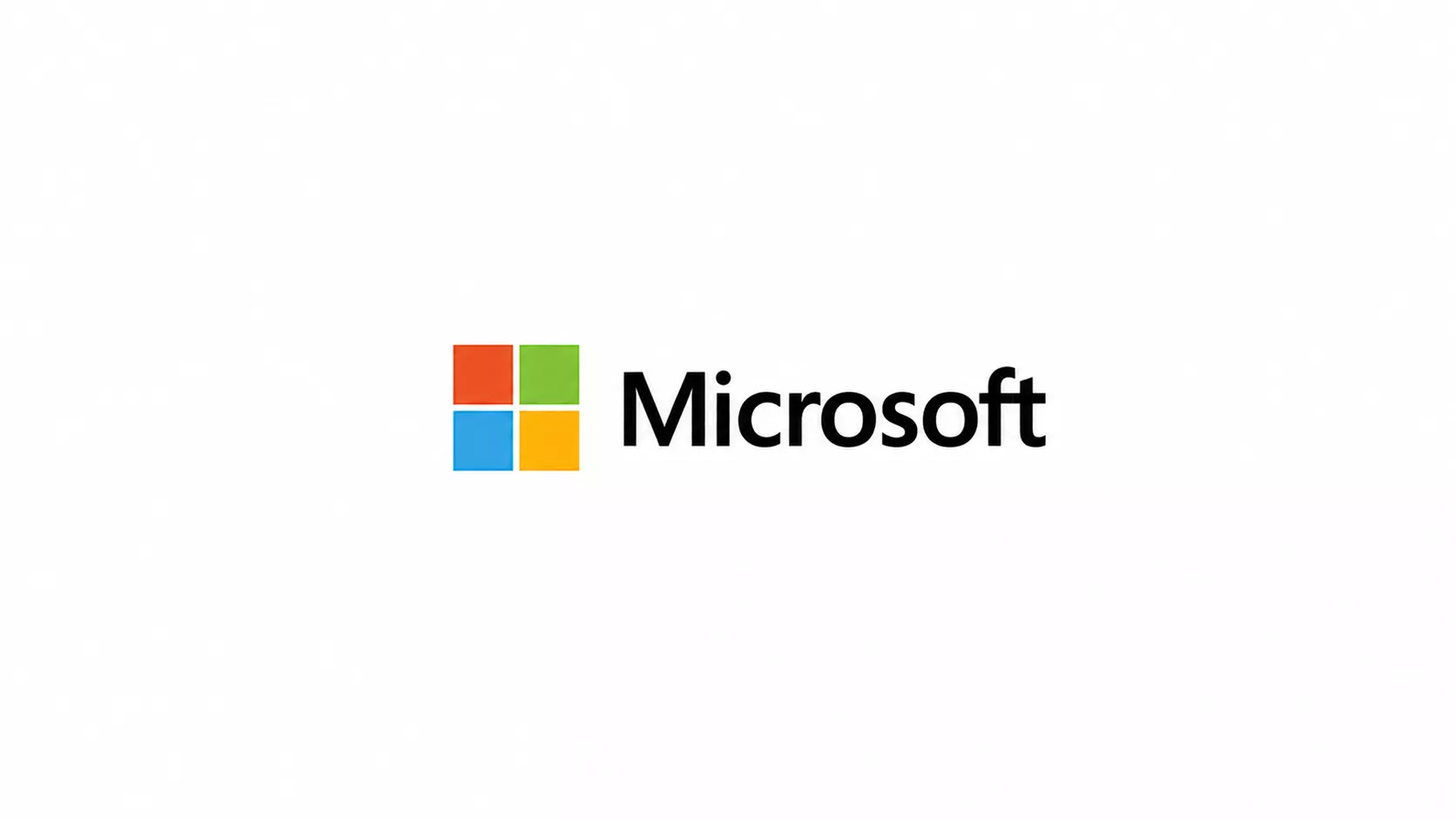 The image features the Microsoft wordmark in black text next to a four-pane colored square icon. The square is divided into red, green, blue, and yellow sections, forming a simple geometric symbol. The design appears on a clean white background, emphasizing the minimalist and modern style. The overall composition is centered and uncluttered, suitable for corporate or digital use.