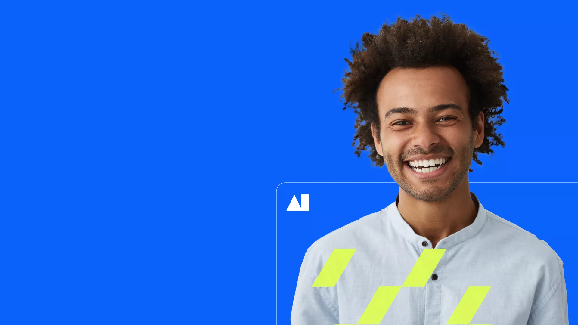 person in white shirt ai hype campaign