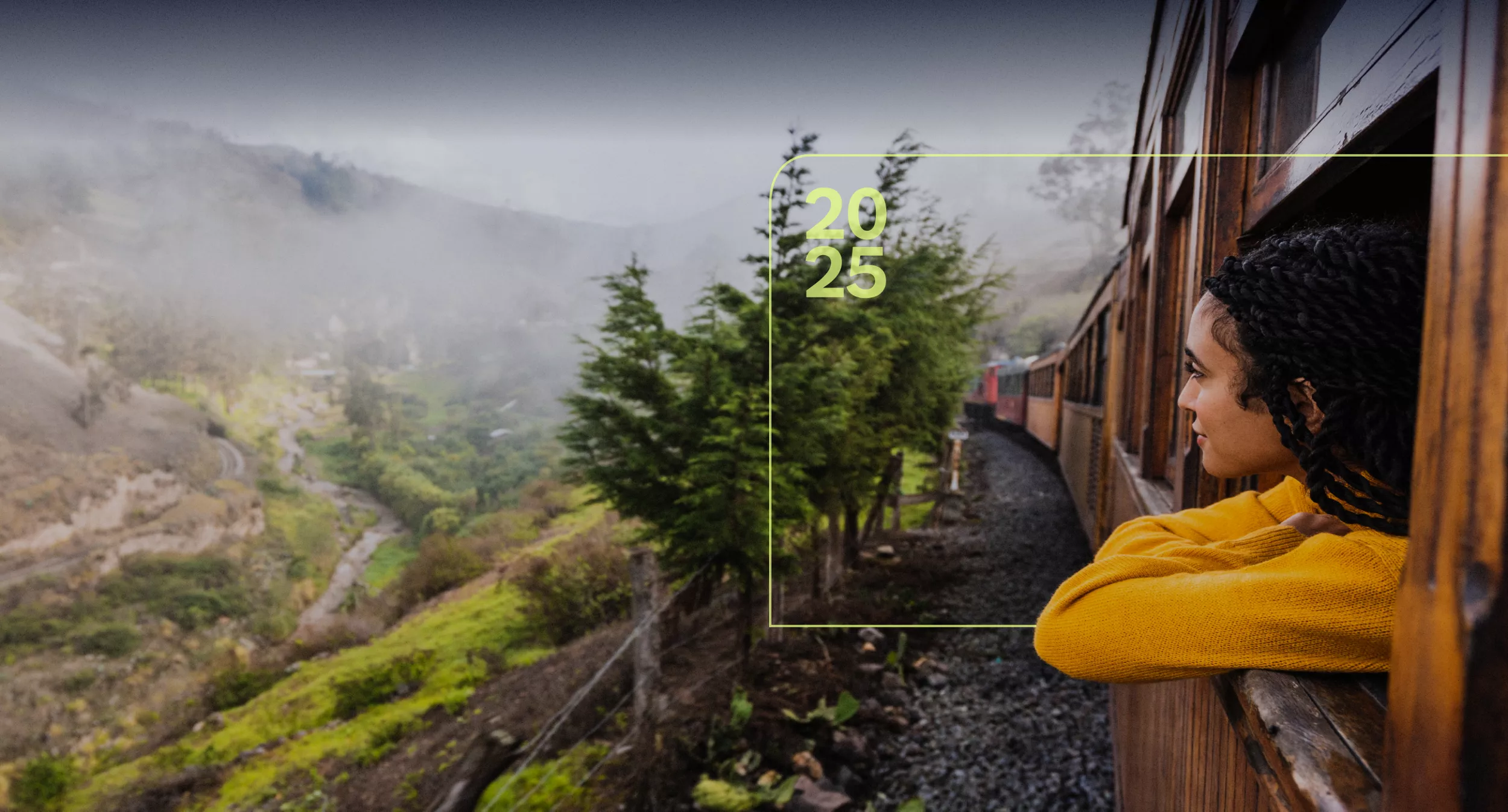 Woman Looking out of Train Window