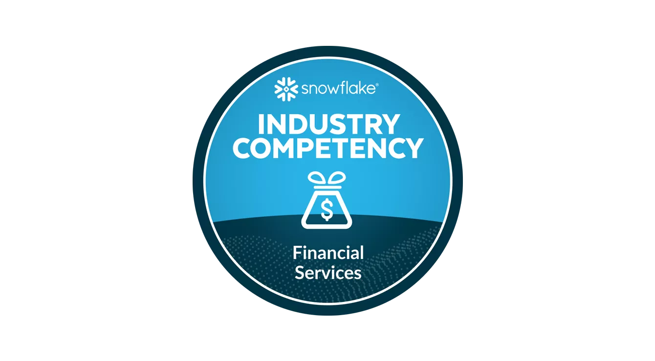 Snowflake Industry Competency Award.