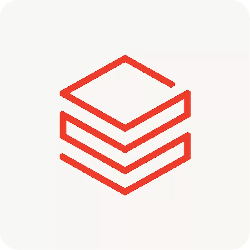 Databricks logomark on square artwork.