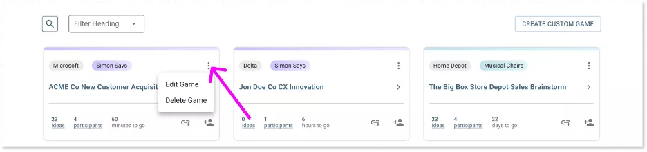 Custom Games - Edit and Delete