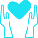 Icon of heart and hands.
