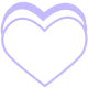 Icon of stacked hearts.