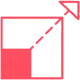 Icon of a square growing.