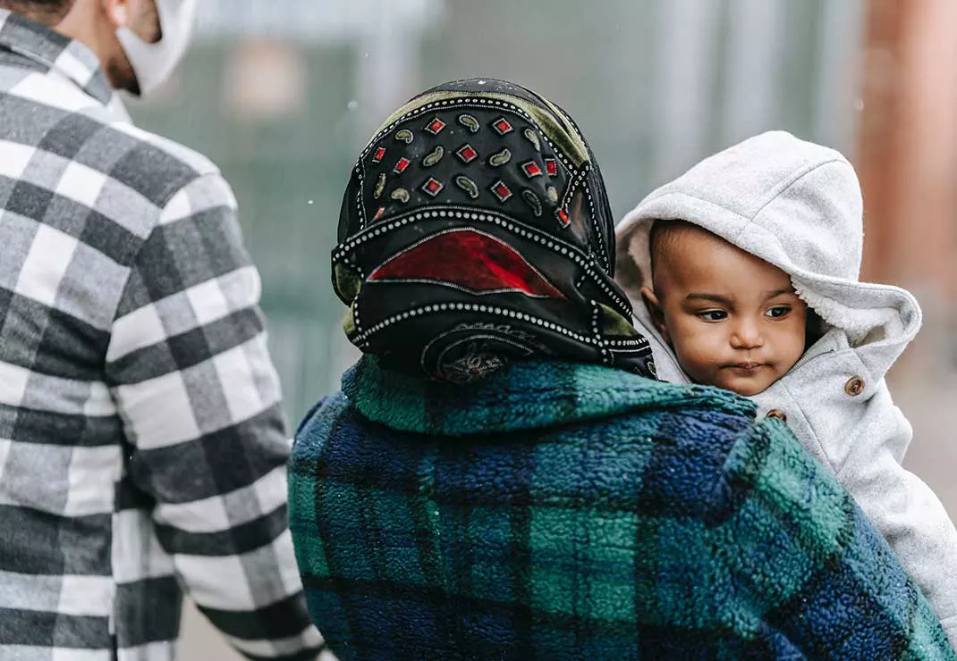 family with young child