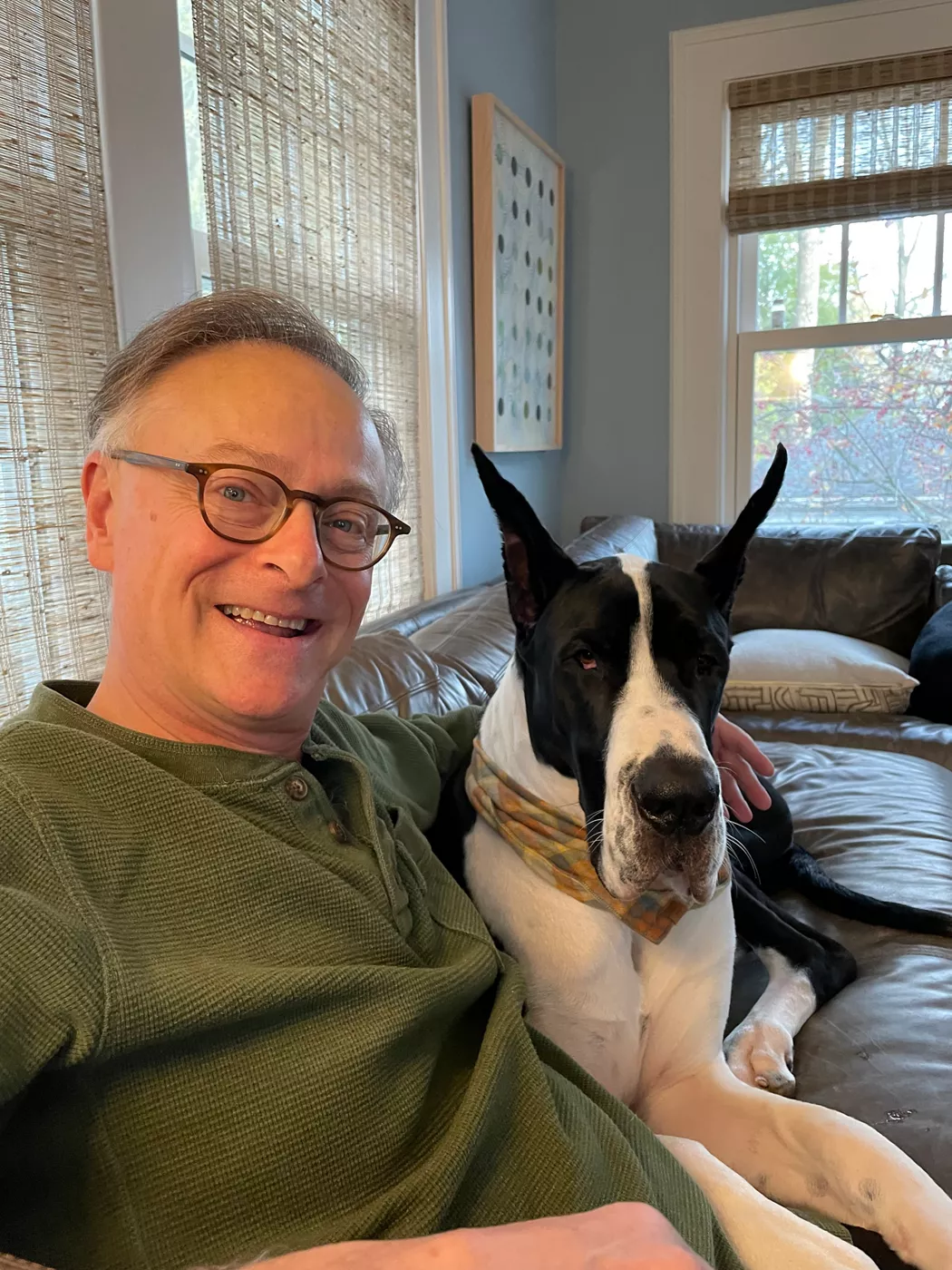 Jeff Van Wie and his dog