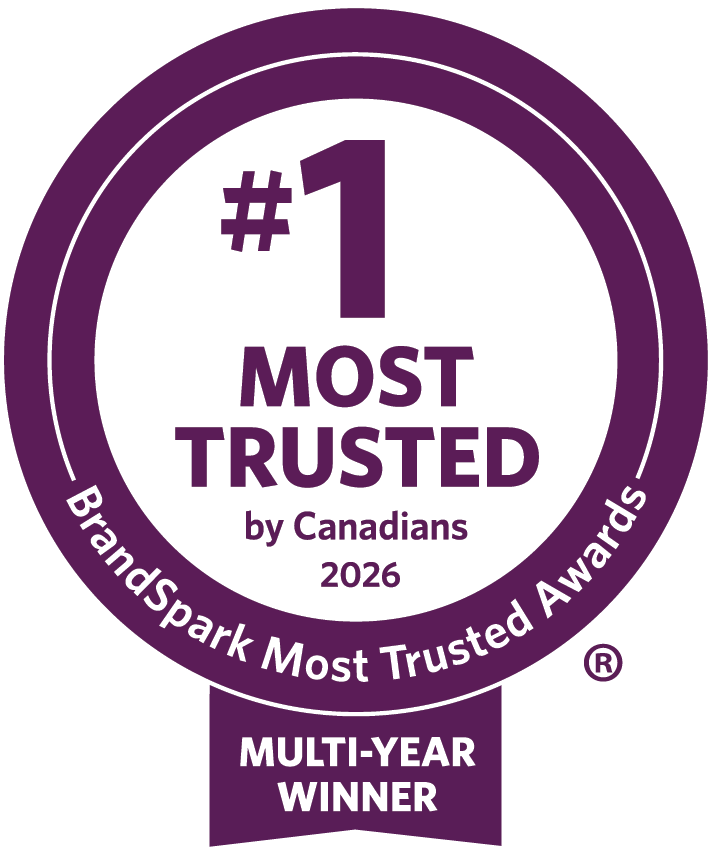 #1 Most Trusted by Canadians 2024 BrandSpark Most Trusted Awards