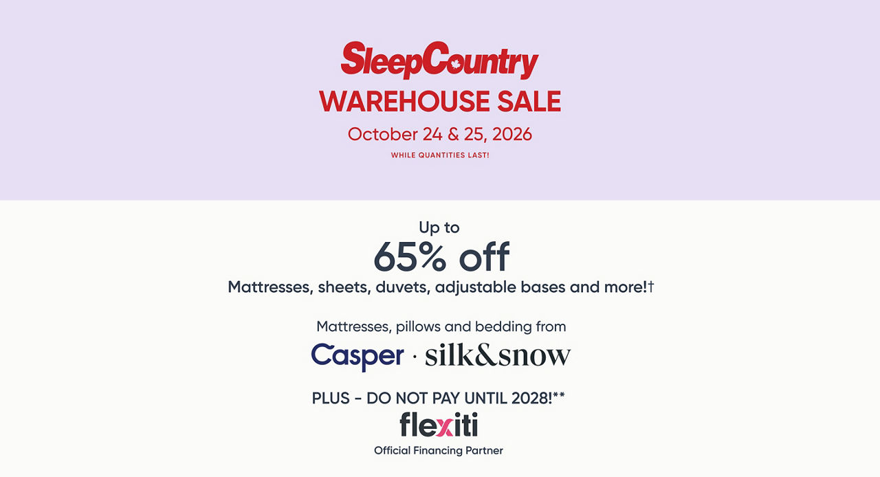 Sleep Country Warehouse Sale 2026