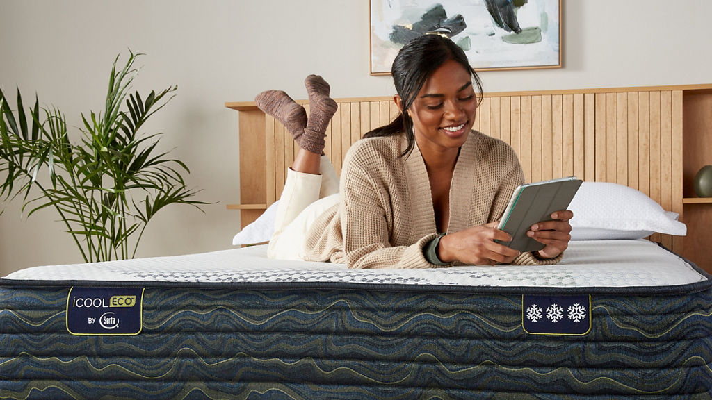 Lady Laying on iCool Collection Mattress