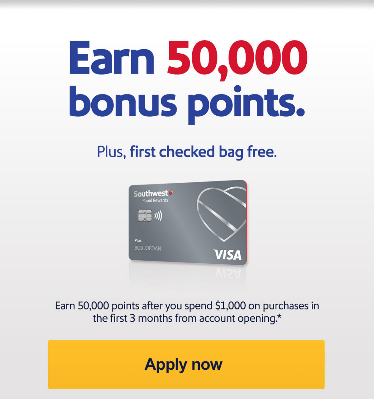 Earn 50,000 points after you spend $1,000 on purchases in the first 3 months of account opening.® [Apply now]
