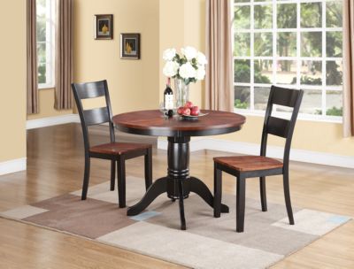 Madera 5 Piece Round Carmel Black Dining Set Star Furniture
