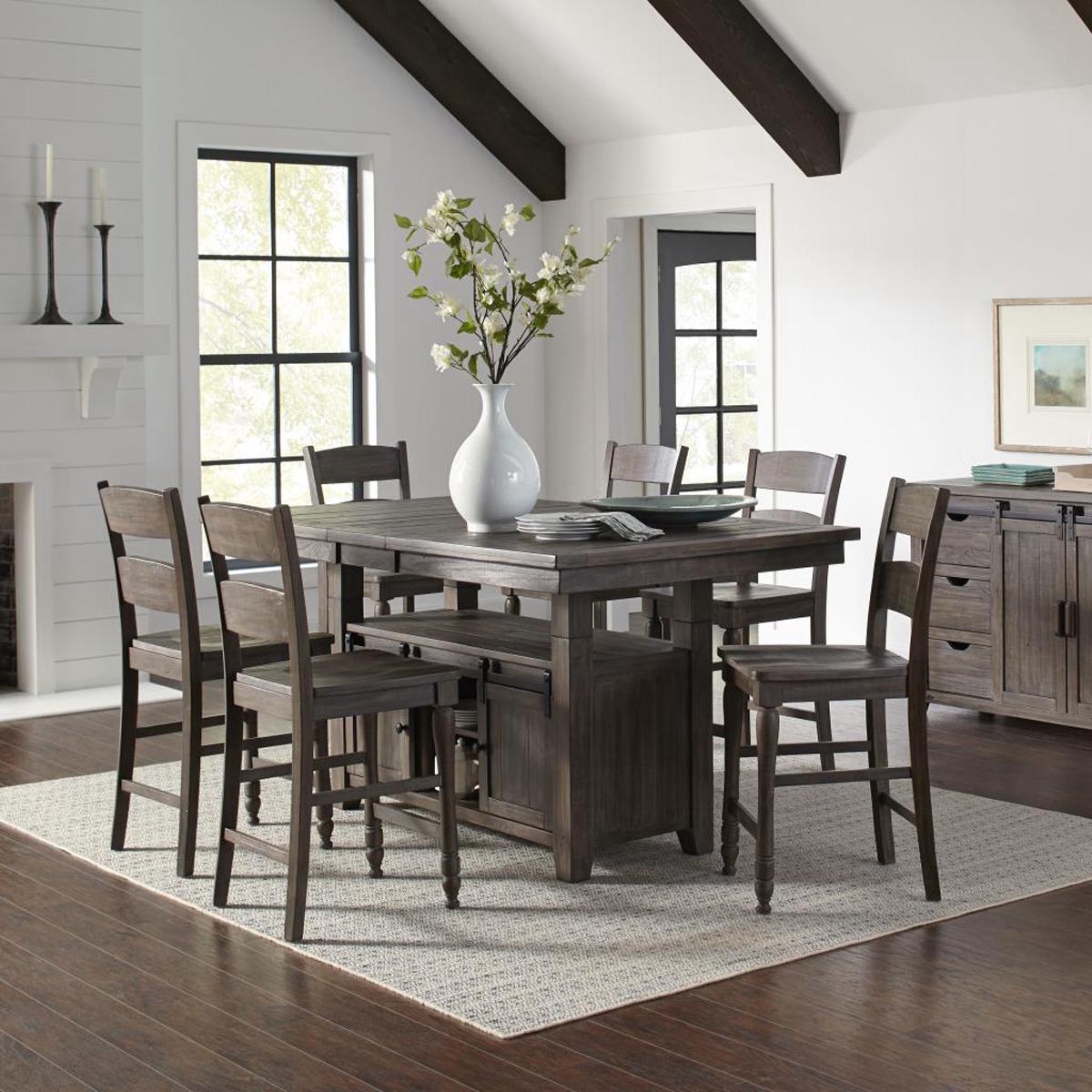 Ginger 5 Piece Counter Height Barnwood Dining Set Star Furniture