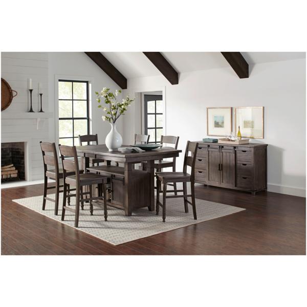 Ginger 5 Piece Counter Height Barnwood Dining Set