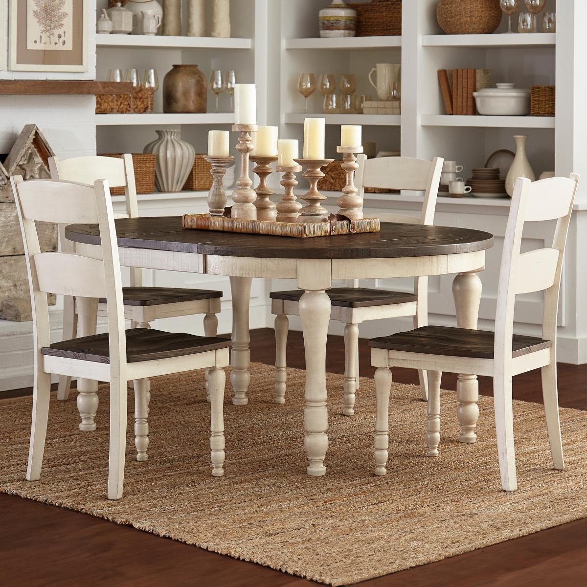 Dining set discount white and wood