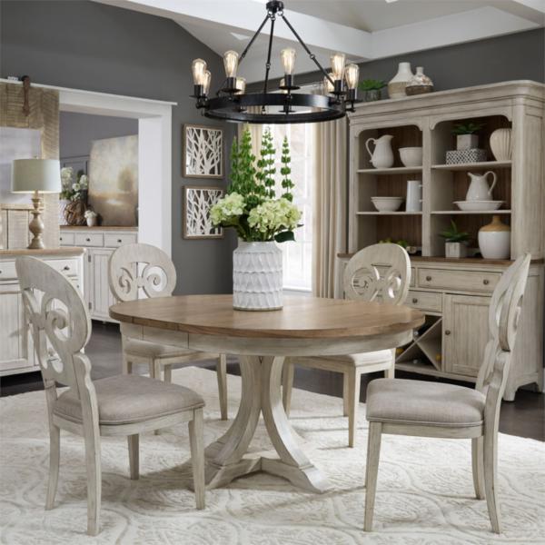 Farmhouse Reimagined 5 Piece Dining Set, White Farmhouse Dining Room Table And Chairs