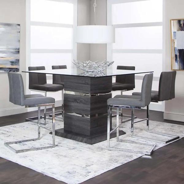 High glass best sale dining table set