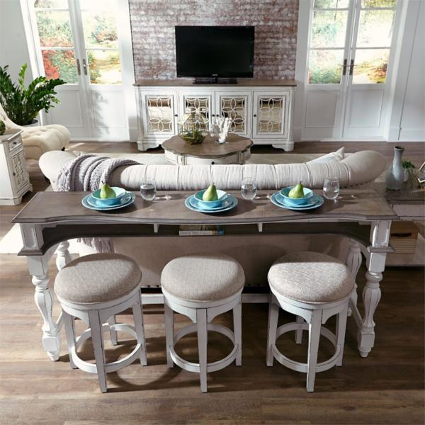 Console dining 2025 table with stools