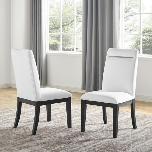 Yves 5 Piece Dining Set with White Side Chairs