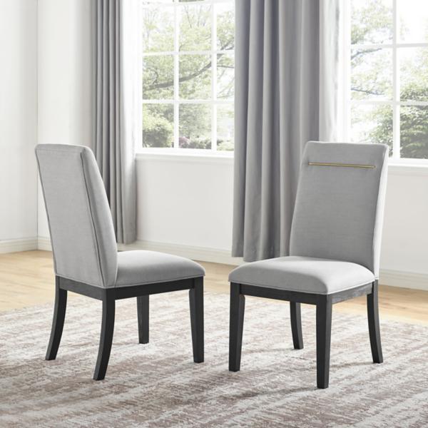 Yves 5 Piece Dining Set with Grey Side Chairs