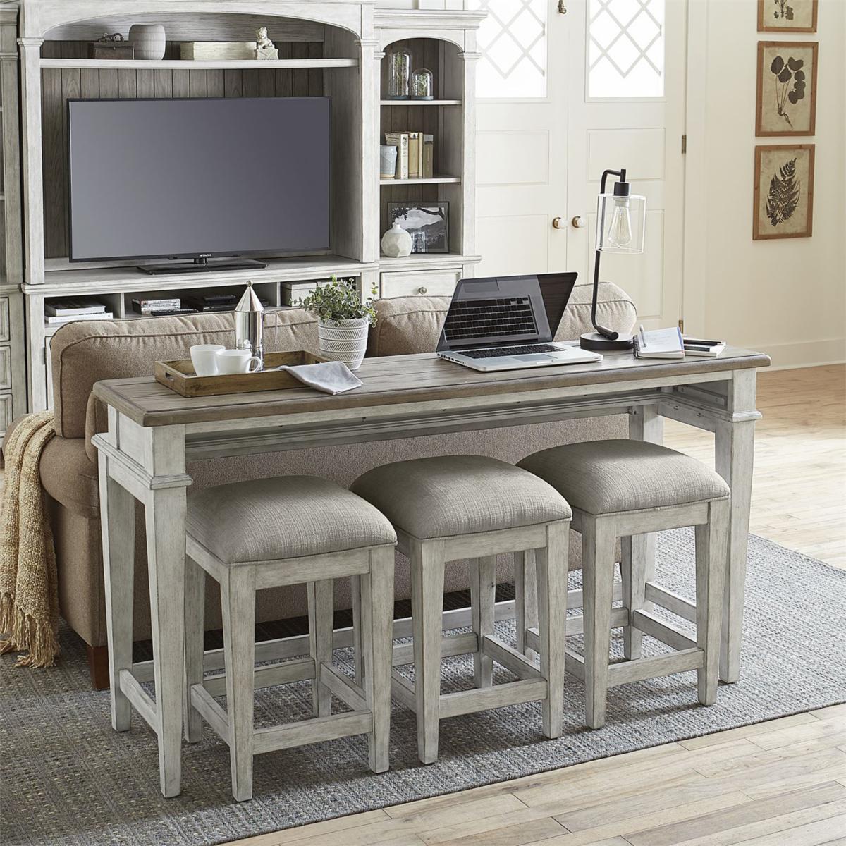 Sofa table with online bar stools