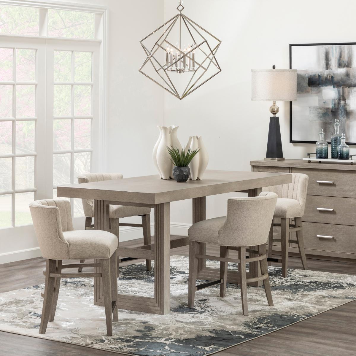 5 piece counter discount height dining set grey