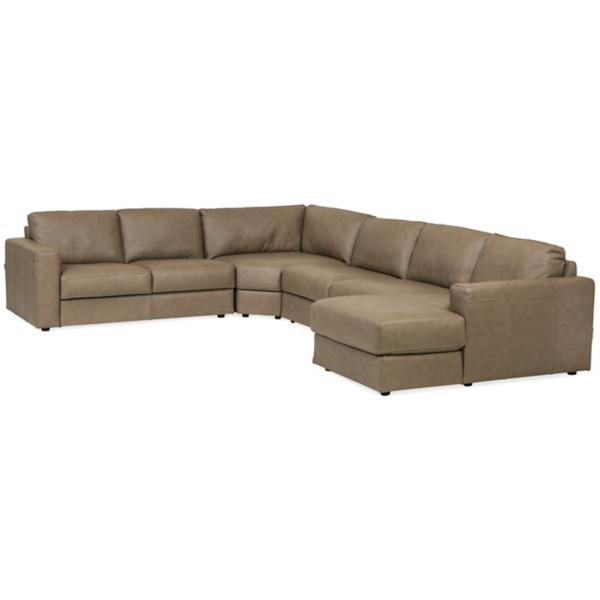 Rocco Leather 4 Piece Chaise Sectional (RAF)