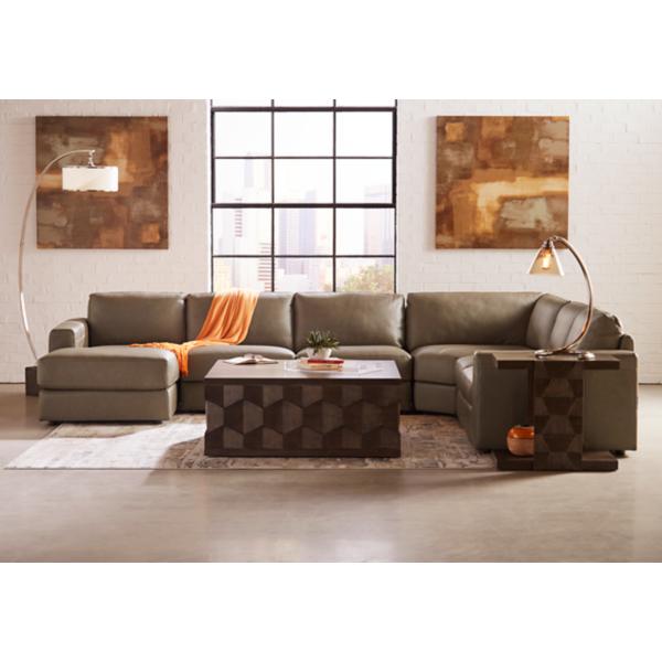 Rocco Leather 4 Piece Chaise Sectional (LAF)