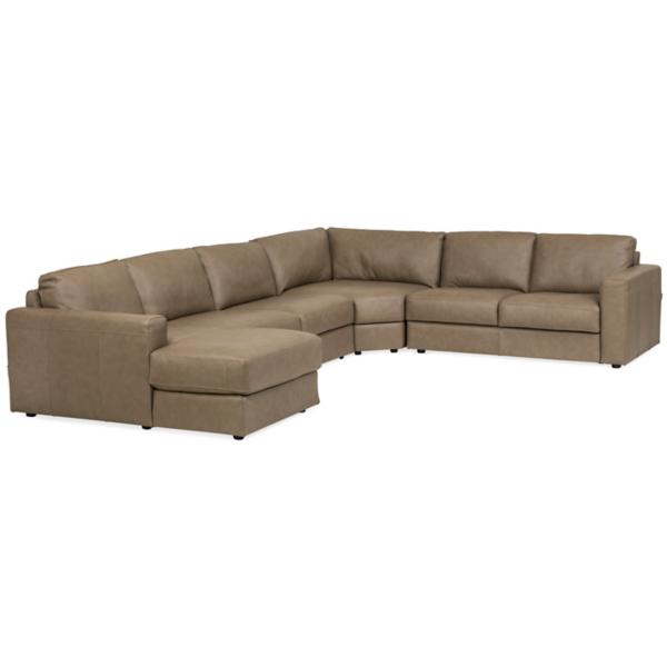 Rocco Leather 4 Piece Chaise Sectional (LAF) image number 3