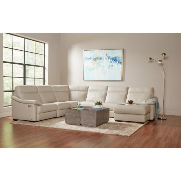Urban Cement Leather 6 Piece Power Reclining Chaise Sectional (RAF) image number 2