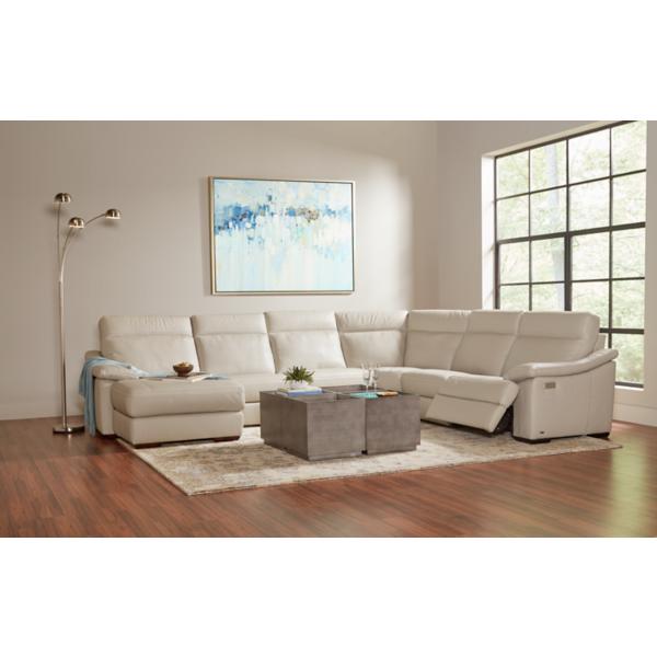 Urban Cement Leather 6 Piece Power Reclining Chaise Sectional (LAF) image number 4