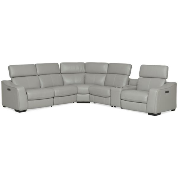 Ferrari Leather 6 Piece Modular Power Reclining Sectional image number 4