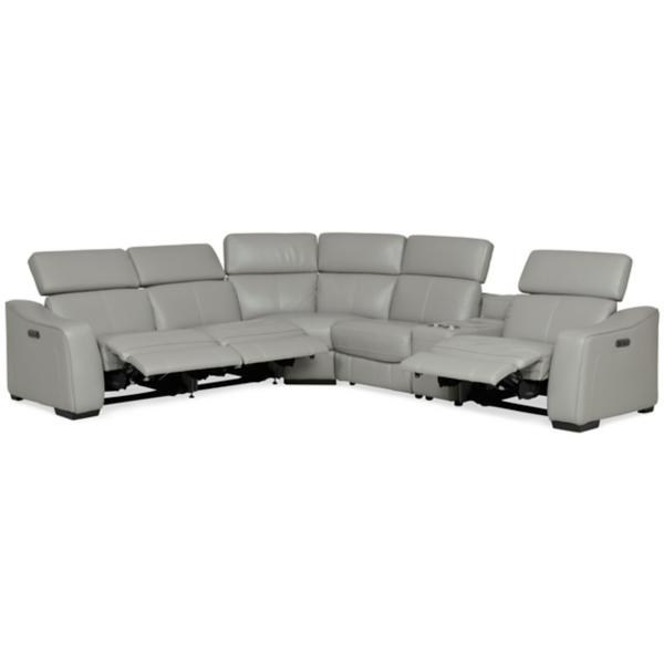 Ferrari Leather 6 Piece Modular Power Reclining Sectional image number 5