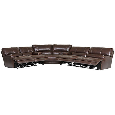 Dash Leather 3 Piece Power Reclining Sectional - COFFEE image number 2