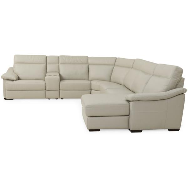 Urban Cement Leather 7 Piece Power Reclining Chaise Sectional (RAF) image number 3