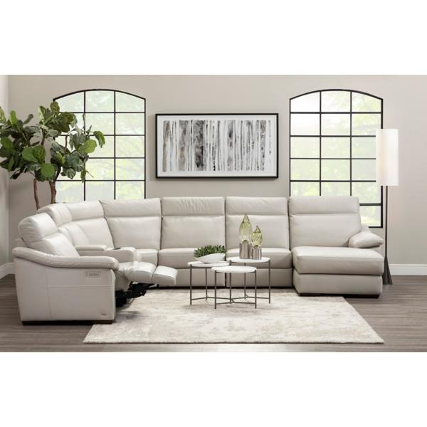 Urban Cement Leather 7 Piece Power Reclining Chaise Sectional (RAF) image number 9