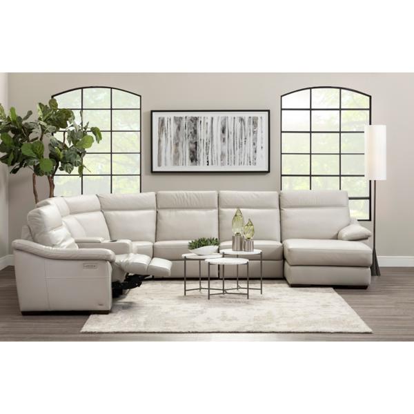 Urban Cement Leather 7 Piece Power Reclining Chaise Sectional (RAF) image number 10