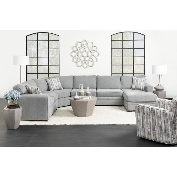 Artemis 4 Piece Chaise Sectional (RAF) - GRANITE