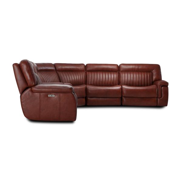 Ames Leather 6-Piece Power Reclining Sectional