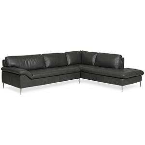 Dino Leather 2 Piece RAF Chaise Sectional
