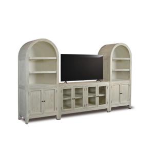 Barrister 3PC Entertainment Wall - 65 Inch Console w/ 2 Door Bookcase