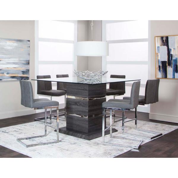 Gamma Counter Height Glass Top Dining, High Top Dining Table Height