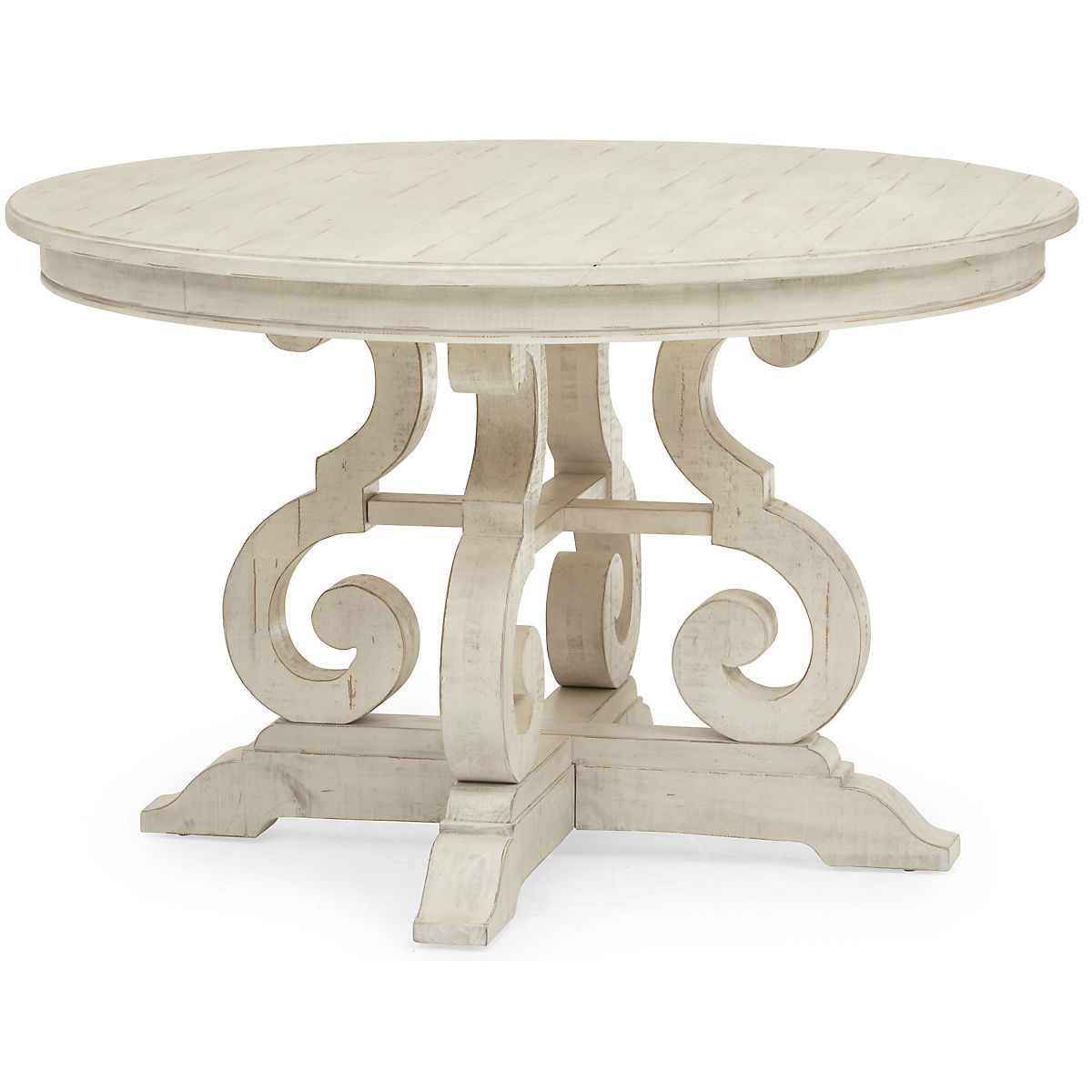 Treble 48 Inch Round Dining Table, Round Pedestal Table 48 Inch