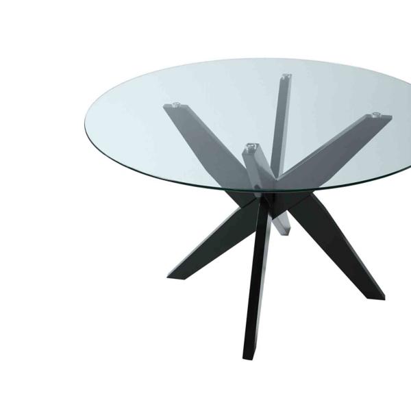 Amalie 48 Inch Round Glass Dining Table